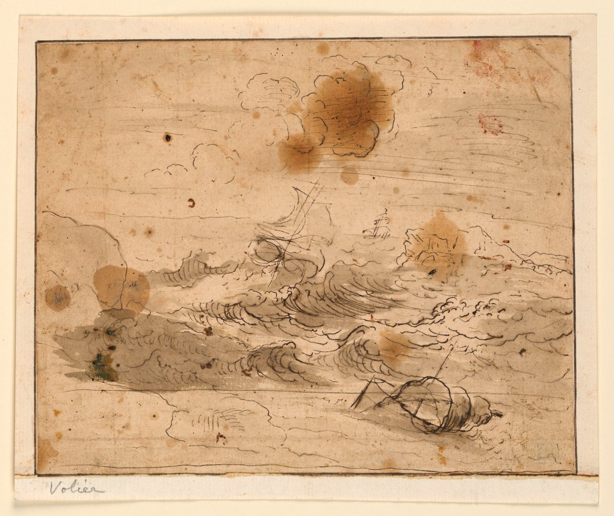 fırtınalı deniz manzarası by Pierre Jacques Volaire