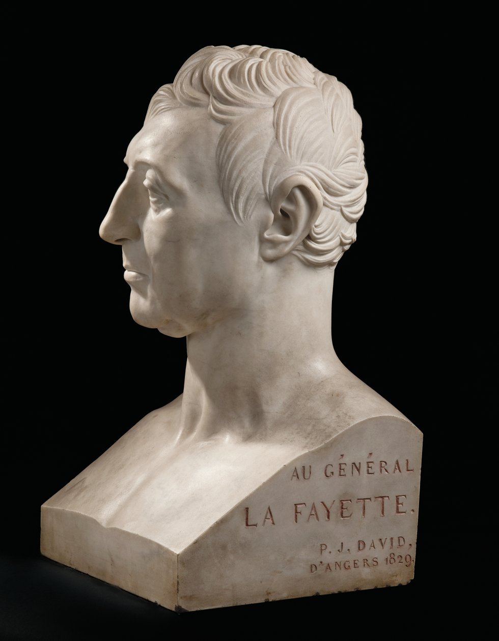 Marie-Joseph-Gilbert du Motier, Marquis de Lafayette büstü by Pierre Jean David dAngers