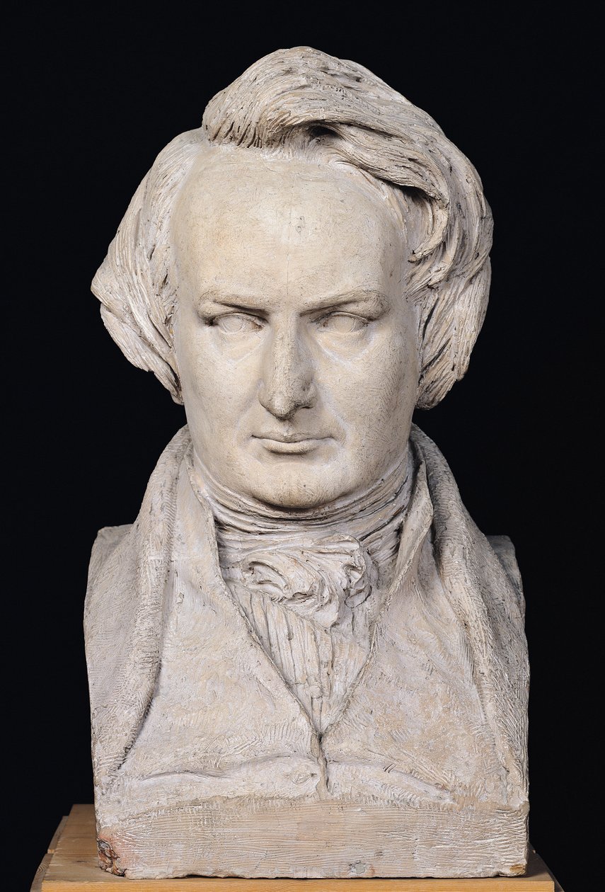 Bust of Victor Hugo (1802-85) aged 35, 1837 (plaster) by Pierre Jean David d