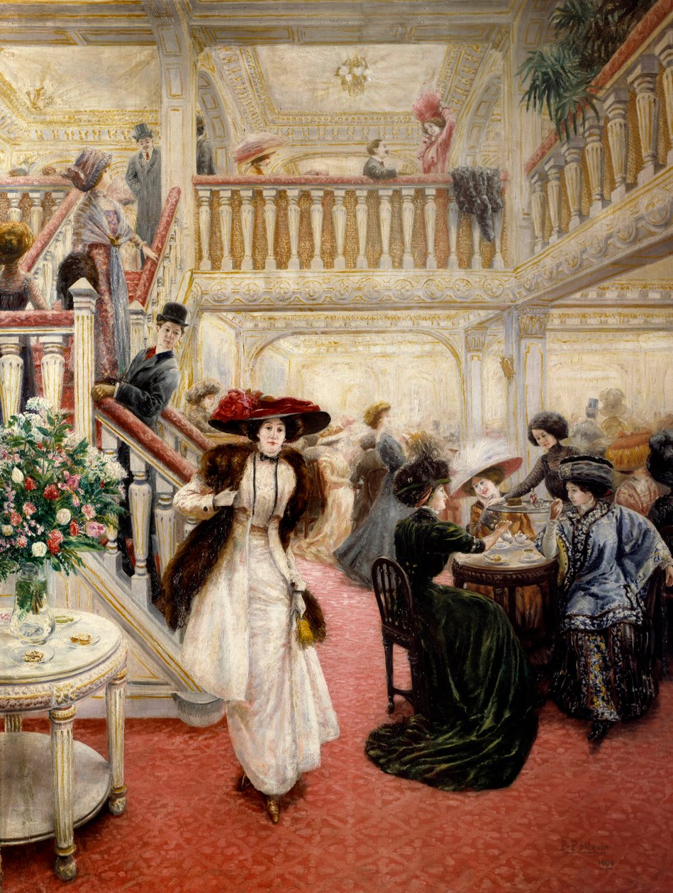 İyi zaman: “Harika kafe”. Tablo imzalı P. Poitevin (muhtemelen Pierre-Jean Poitevin by Pierre Jean Poitevin