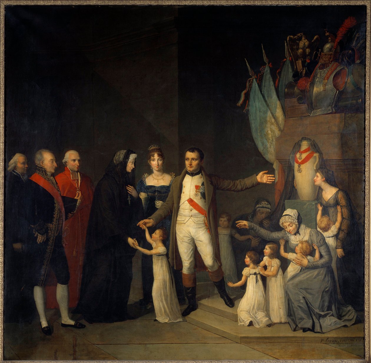 Napolyon I ile Legion of Honor Eğitim Merkezlerinin Kuruluşu. Pierre Joseph Bazin (1797-1866) tablosu 19. yüzyıl Paris, Legion d