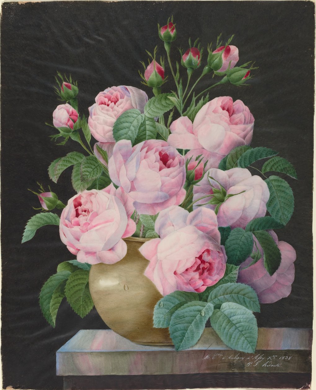 Vazoda Pembe Güller by Pierre Joseph Redouté