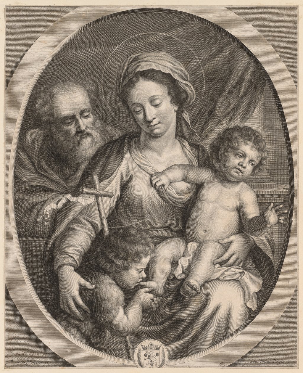 Kutsal Aile ve S. John. by Pierre Louis van Schuppen