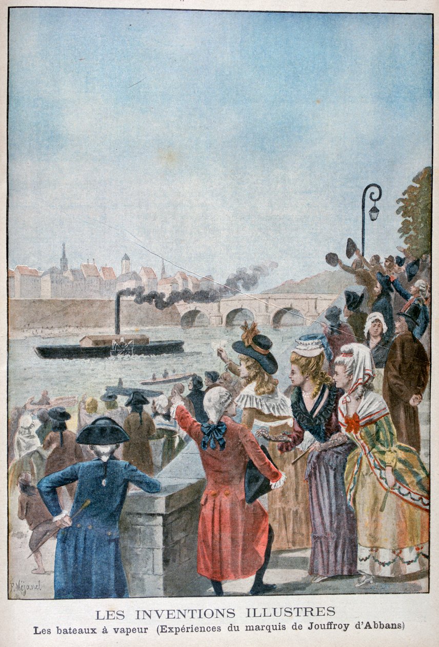 Çarklı vapur Pyroscaphe, 1783, 1900 by Pierre Mejanel