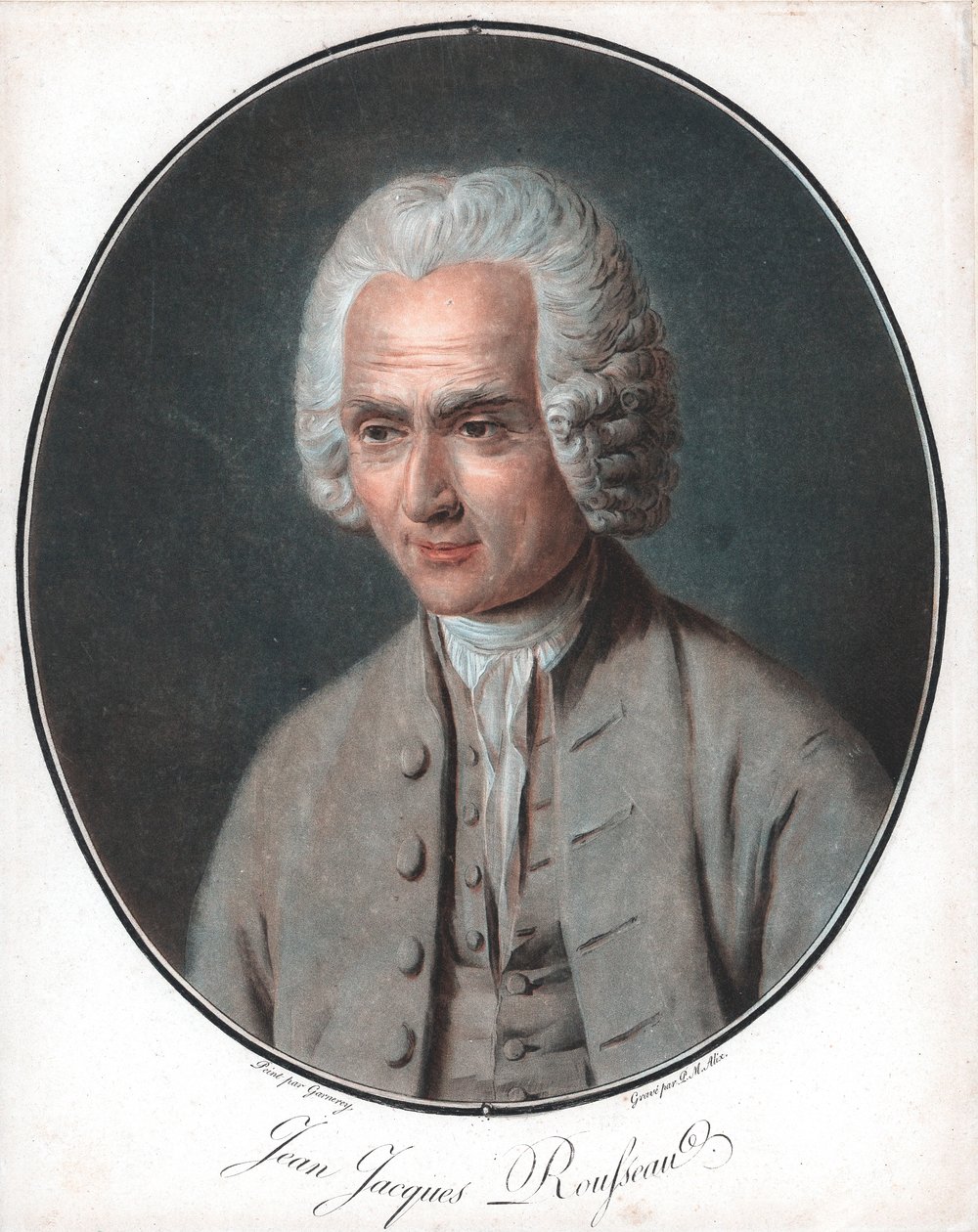 Jean-Jacques Rousseau 1712-78, Fransız siyaset filozofu by Pierre Michel Alix