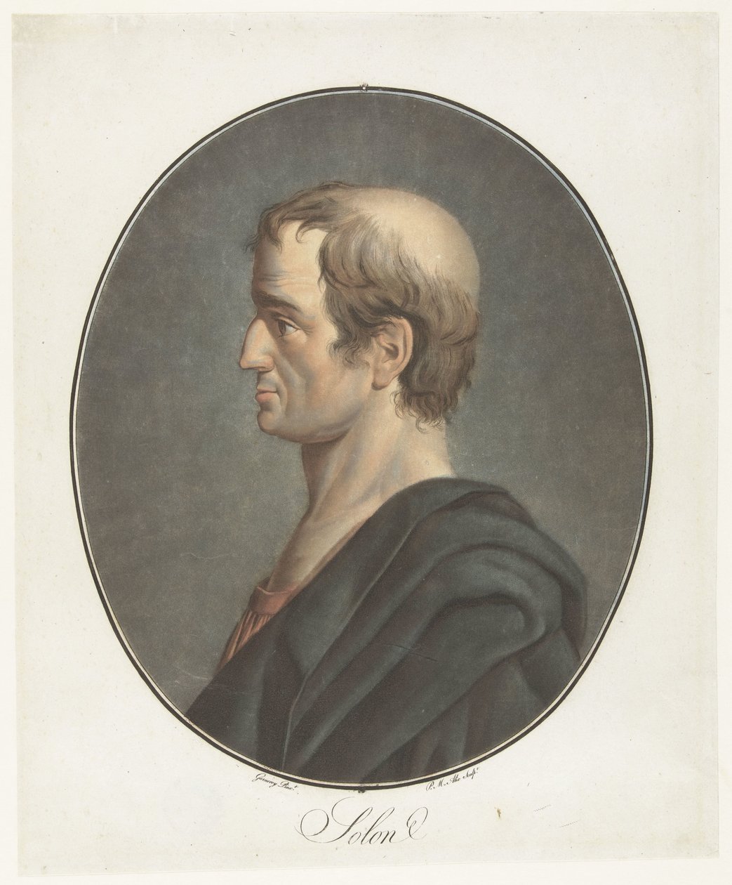 Portret van Solon Solon (nesne üzerindeki başlık) Büyük Adamlar Koleksiyonu (dizi adı) by Pierre Michel Alix
