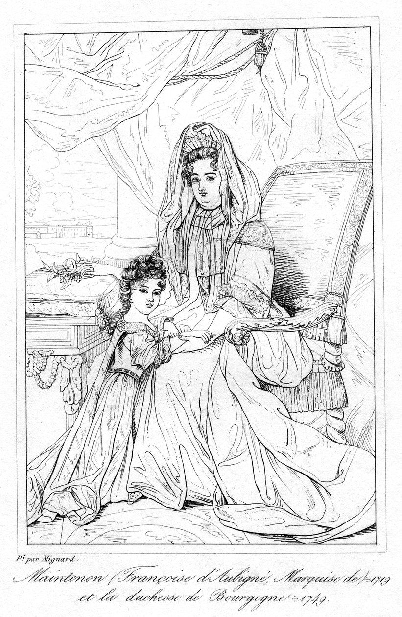 Françoise dAubigné ve Bourgogne Düşesi. by Pierre Mignard