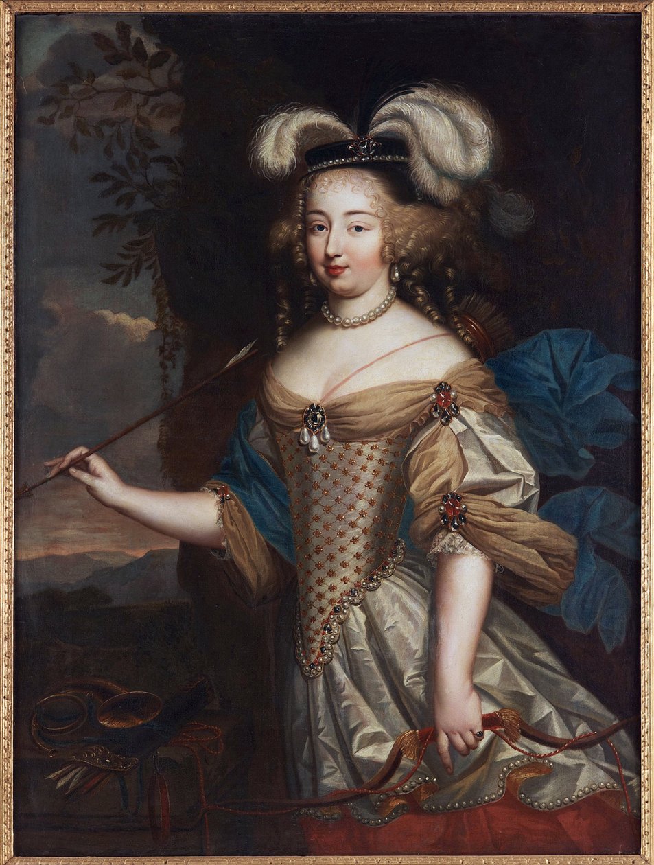 Madam de Montespan - Francoise Athenais de Rochechouart, Marquise de Montespan (1640-1707), Diana olarak, Mignard, Pierre (1612-1695). Tuval üzerine yağlıboya. Boyut: 130x95.5cm. Özel koleksiyon by Pierre Mignard