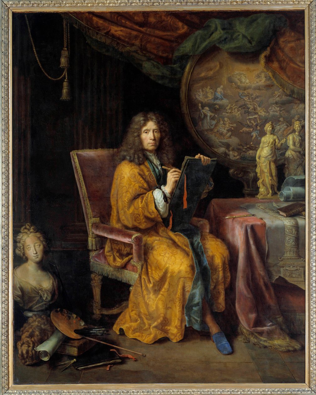 Pierre Mignard (1612-1695) 17. yüzyıla ait Otoportre Resmi. Güneş 2,35x1,88 m. - Pierre Mignard