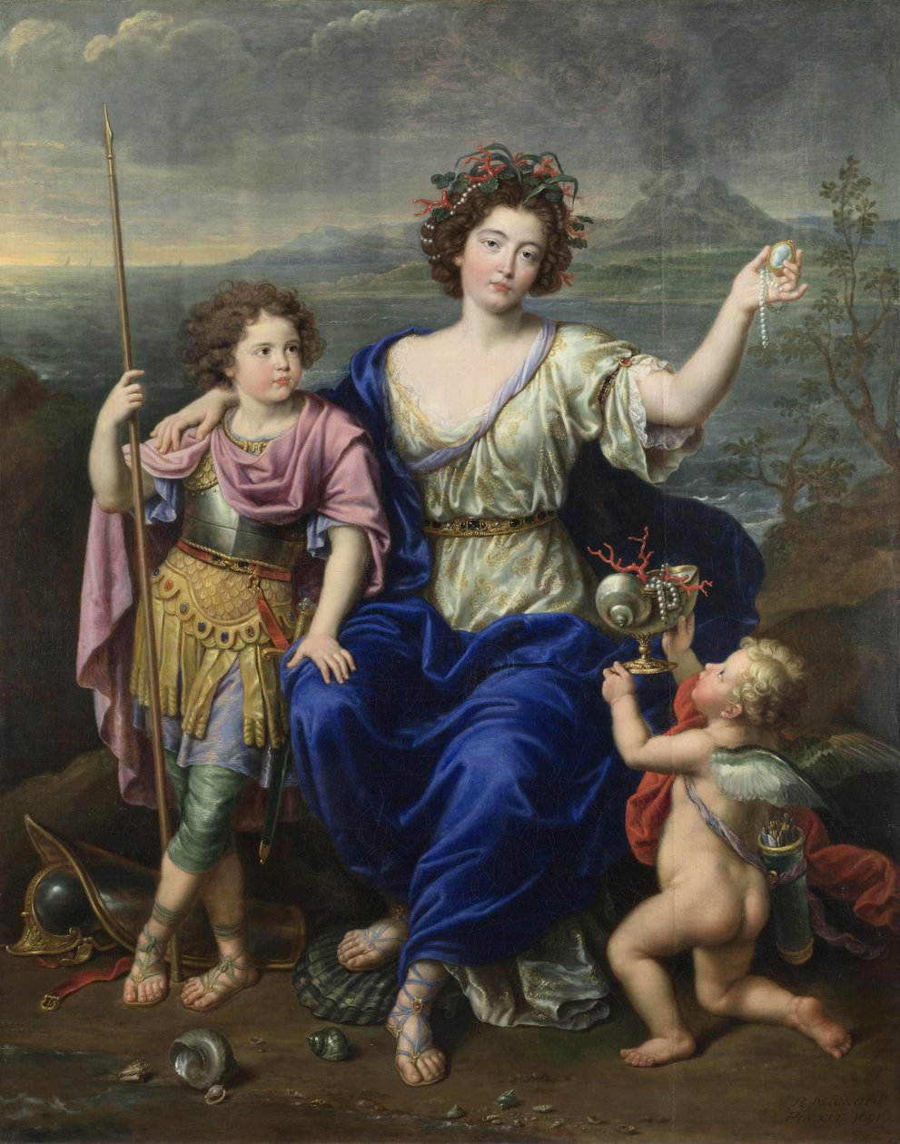 Markiz de Seignelay ve İki Oğulları by Pierre Mignard