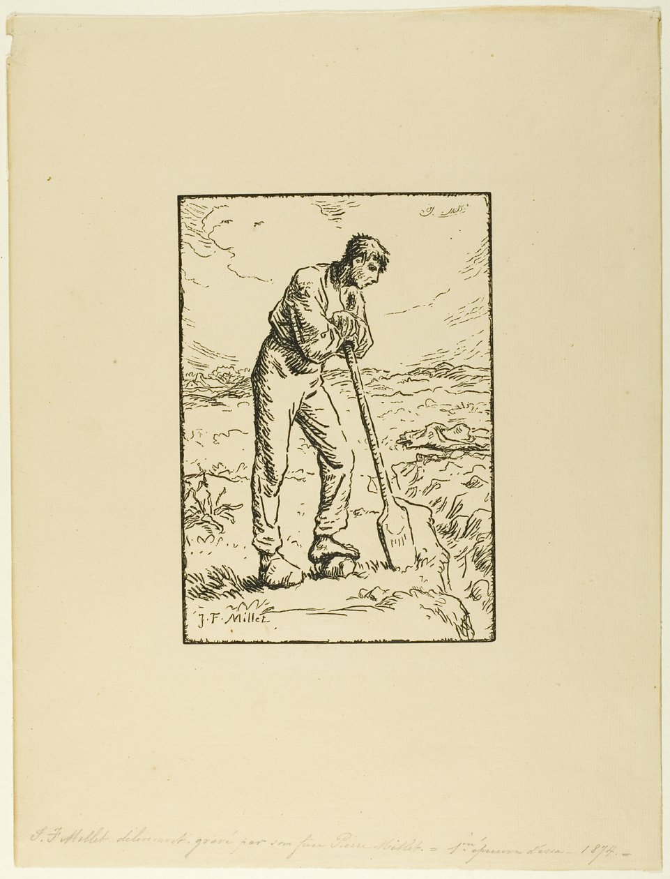Küreğine Yaslanmış Kazıcı by Pierre Millet