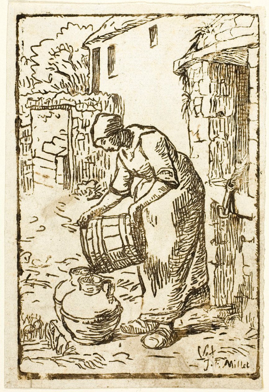 Kadın Dolum Su Tenekeleri by Pierre Millet