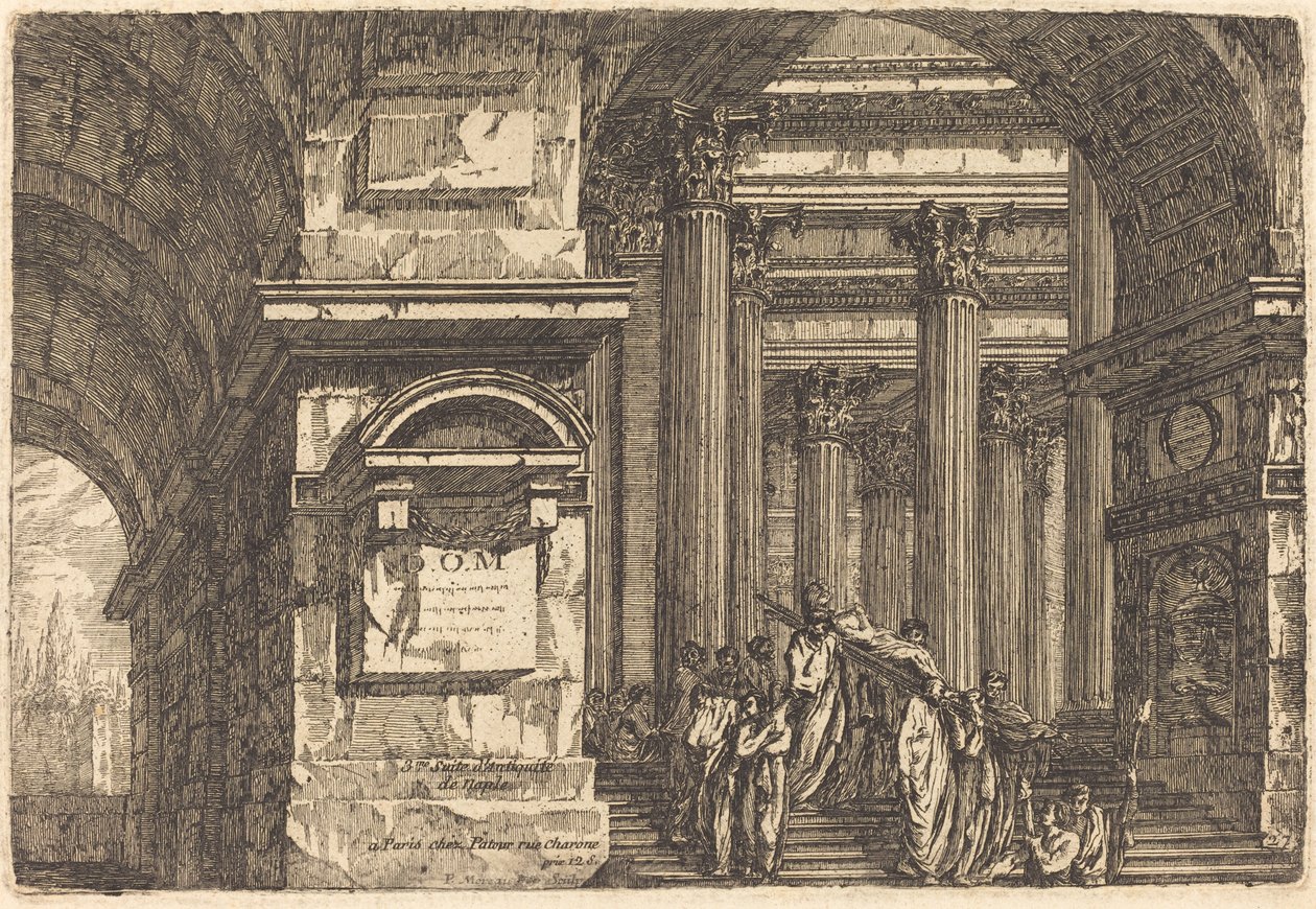 Hayali Mimaride Cenaze Sahnesi by Pierre Moreau