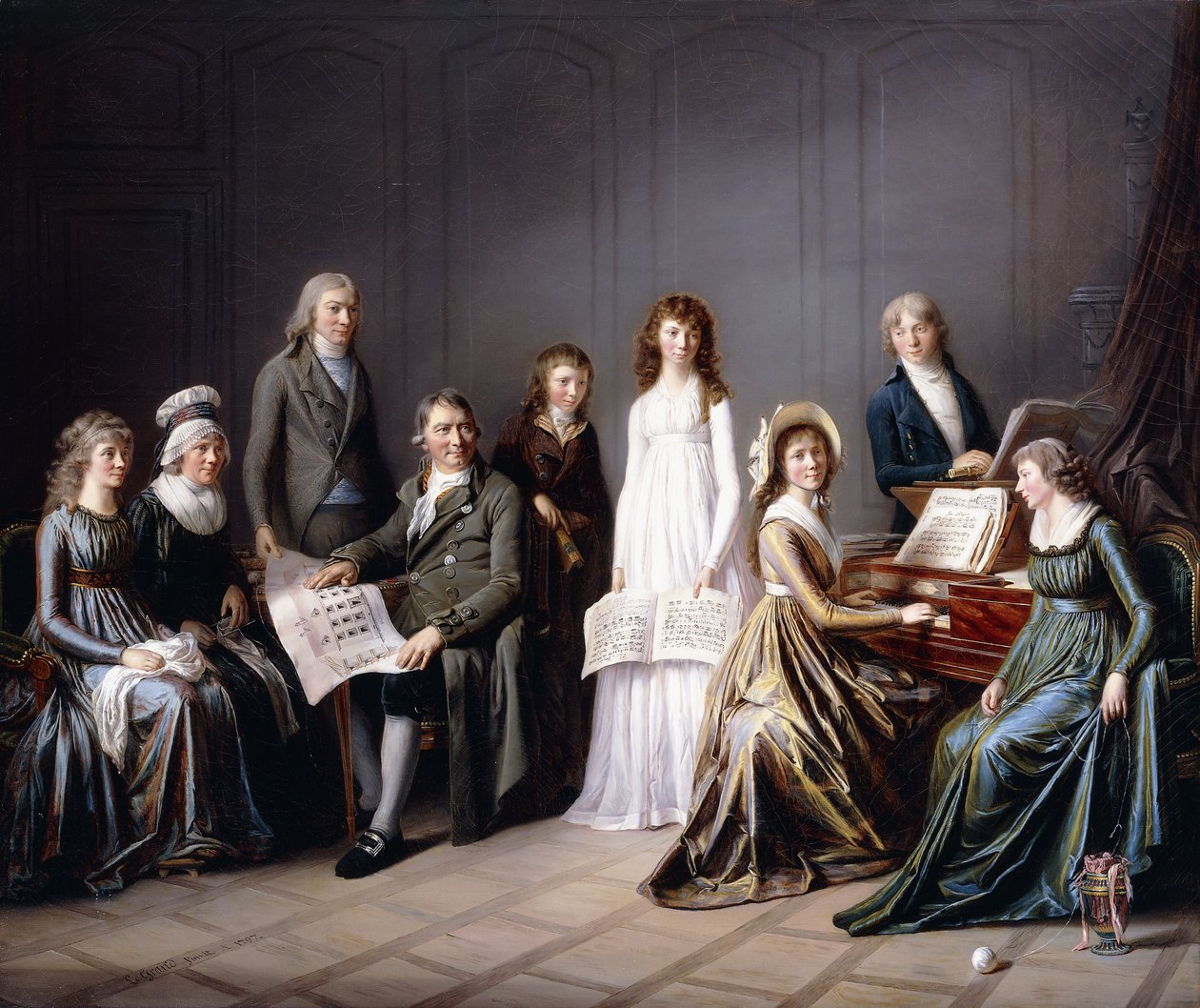 Bern Kantonu Genel Komiseri Johann Burki ve ailesinin portresi, 1797 by Pierre Nicolas Legrand