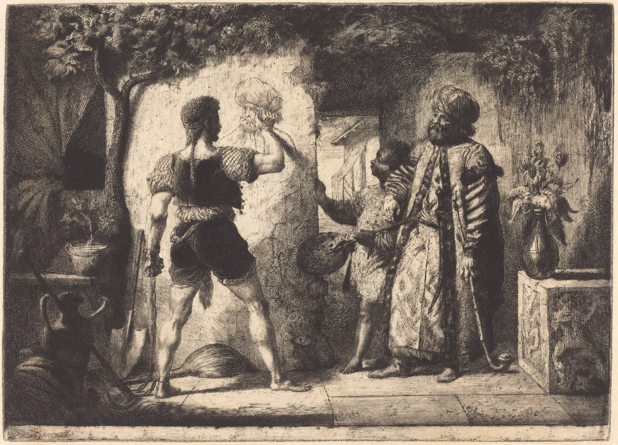 Türk Elbiseli Bir Adam Çizen Sanatçı by Pierre Nolasque Bergeret