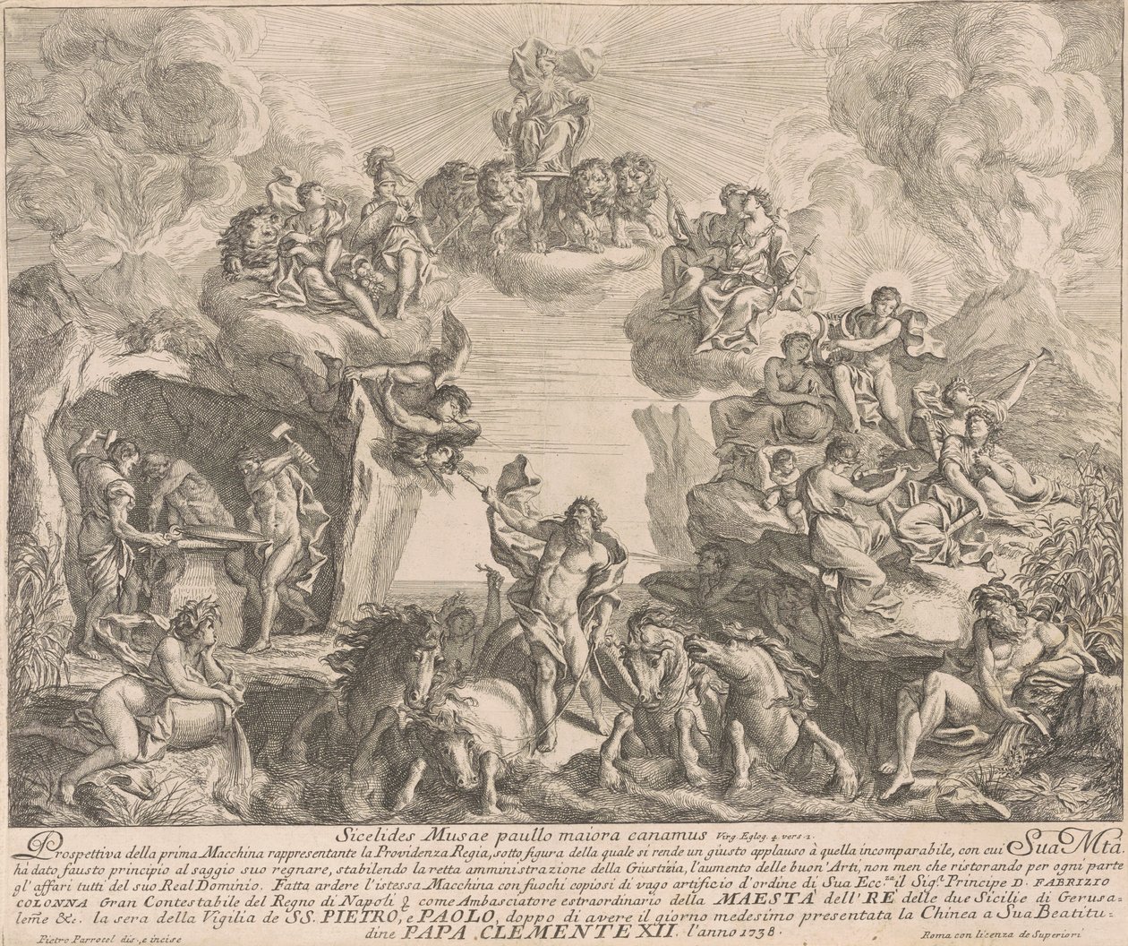 1738 Chinea için Prima Macchina: Regal Providence Alegori by Pierre Parrocel