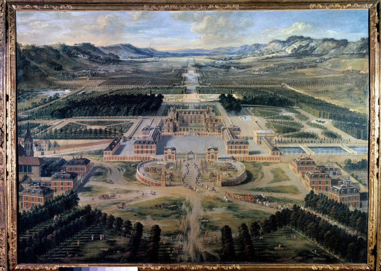 Versay Kalesi ve Bahçeleri'nin 1668'de Paris Bulvarı'ndan çekilmiş görünümü (tuval üzerine yağlı boya) by Pierre Patel