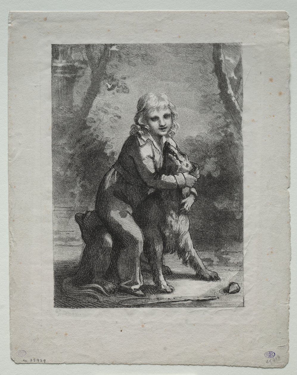 Köpekli çocuk by Pierre Paul Prud