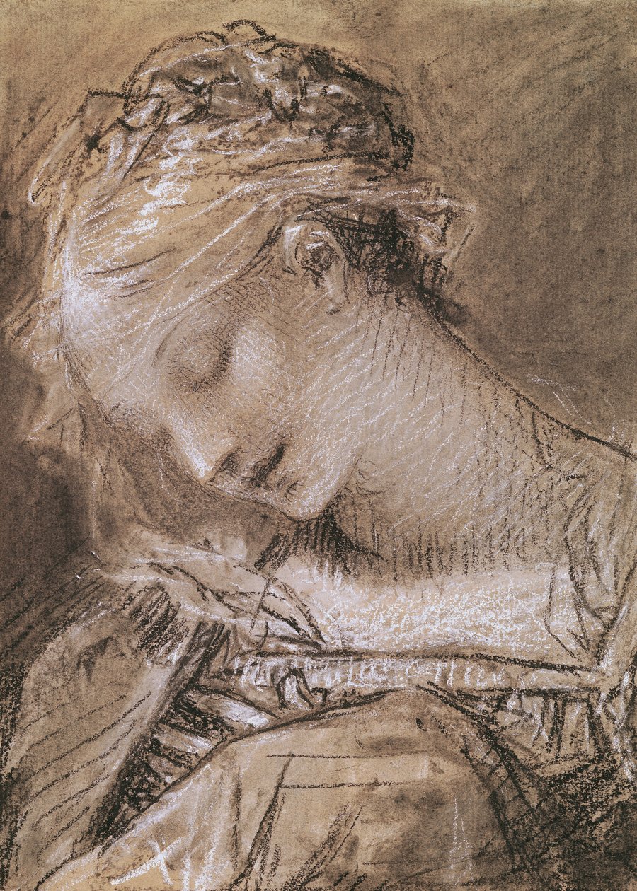 Bakire Başkanı (kağıt üzerinde kömür ve beyaz tebeşir) by Pierre Paul Prudhon