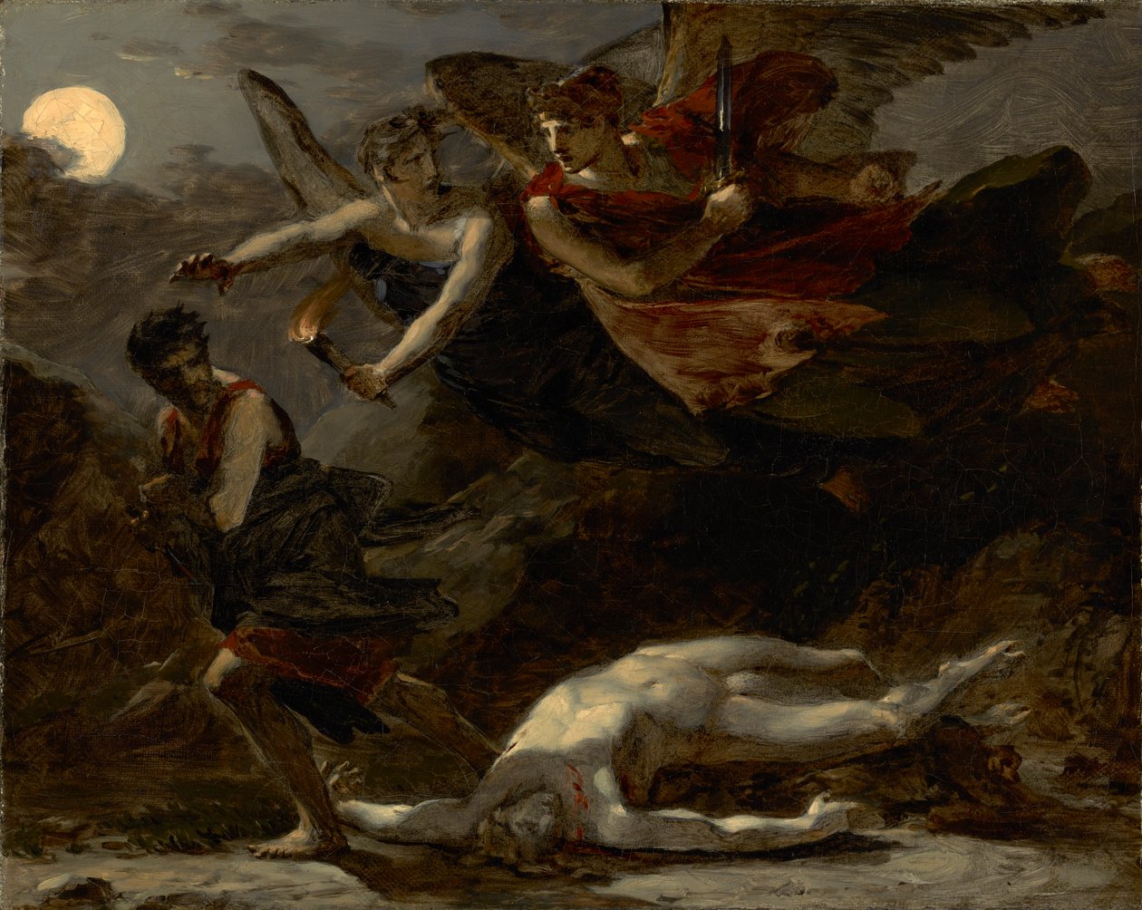 Adalet ve İlahi İntikam Peşinde Suç, c.1805-6 by Pierre Paul Prudhon
