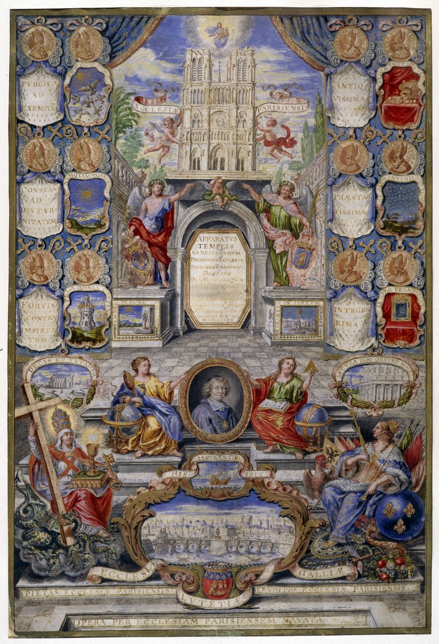 18/10/1685 tarihinde Nantes Düzenlemesinin İptal edilmesi vesilesiyle Paris kilisesinin alegorisi, Jouvency