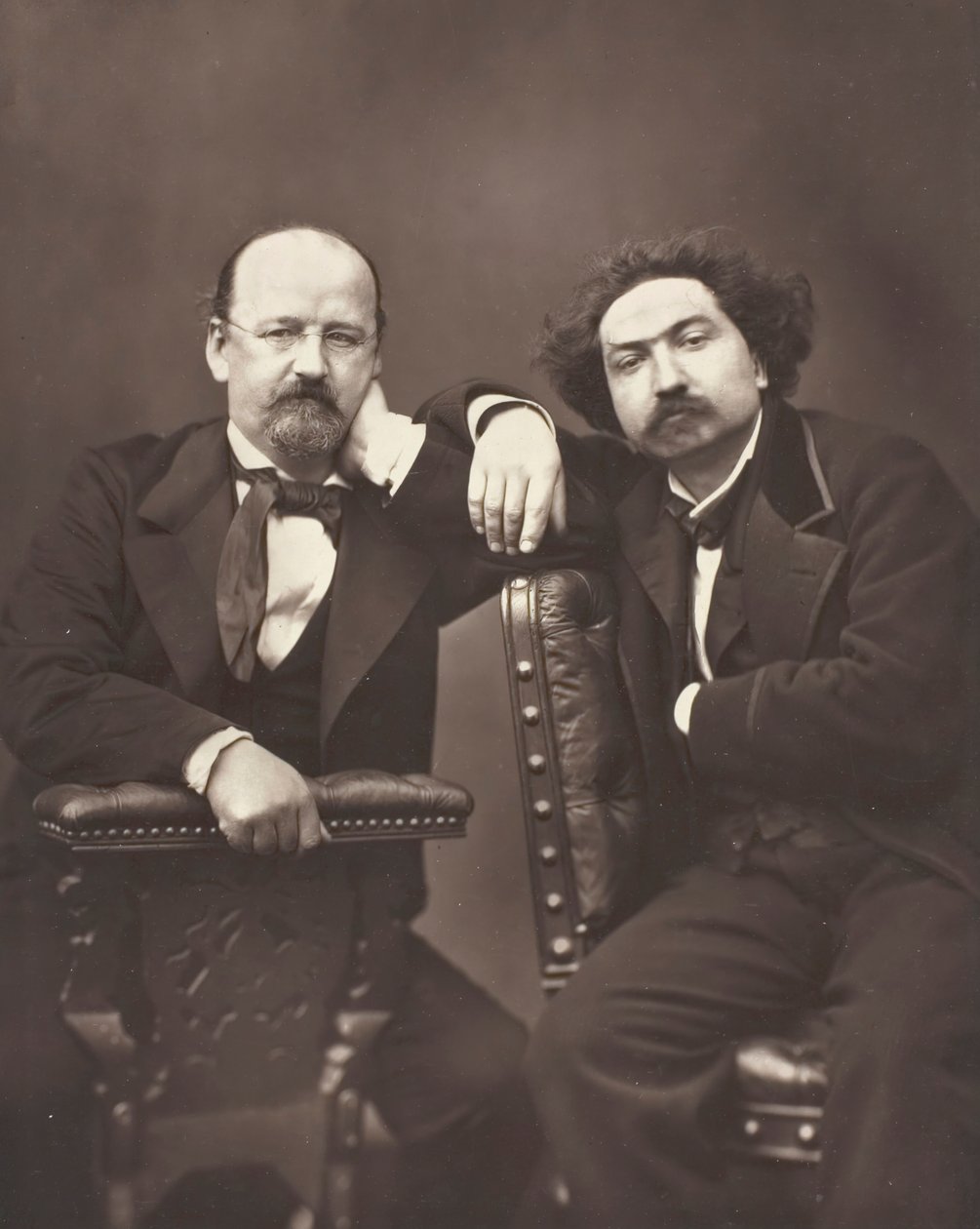 Émile Erckmann Fransız yazar, 1822-1899 ve Alexandre Chatrian Fransız yazar, 1826-1890, c. 1876 by Pierre Petit