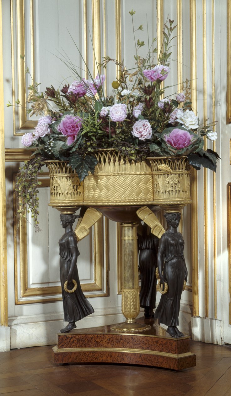 Art France Jardiniere, 1807 civarında altın bronzdan dört sepete sahip by Pierre Philippe (attr. to) Thomire