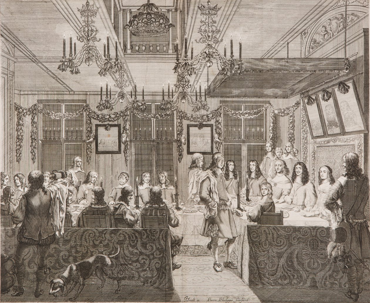 Kral Charles II, Lucy Walter ile yemek yiyor by Pierre Philippe