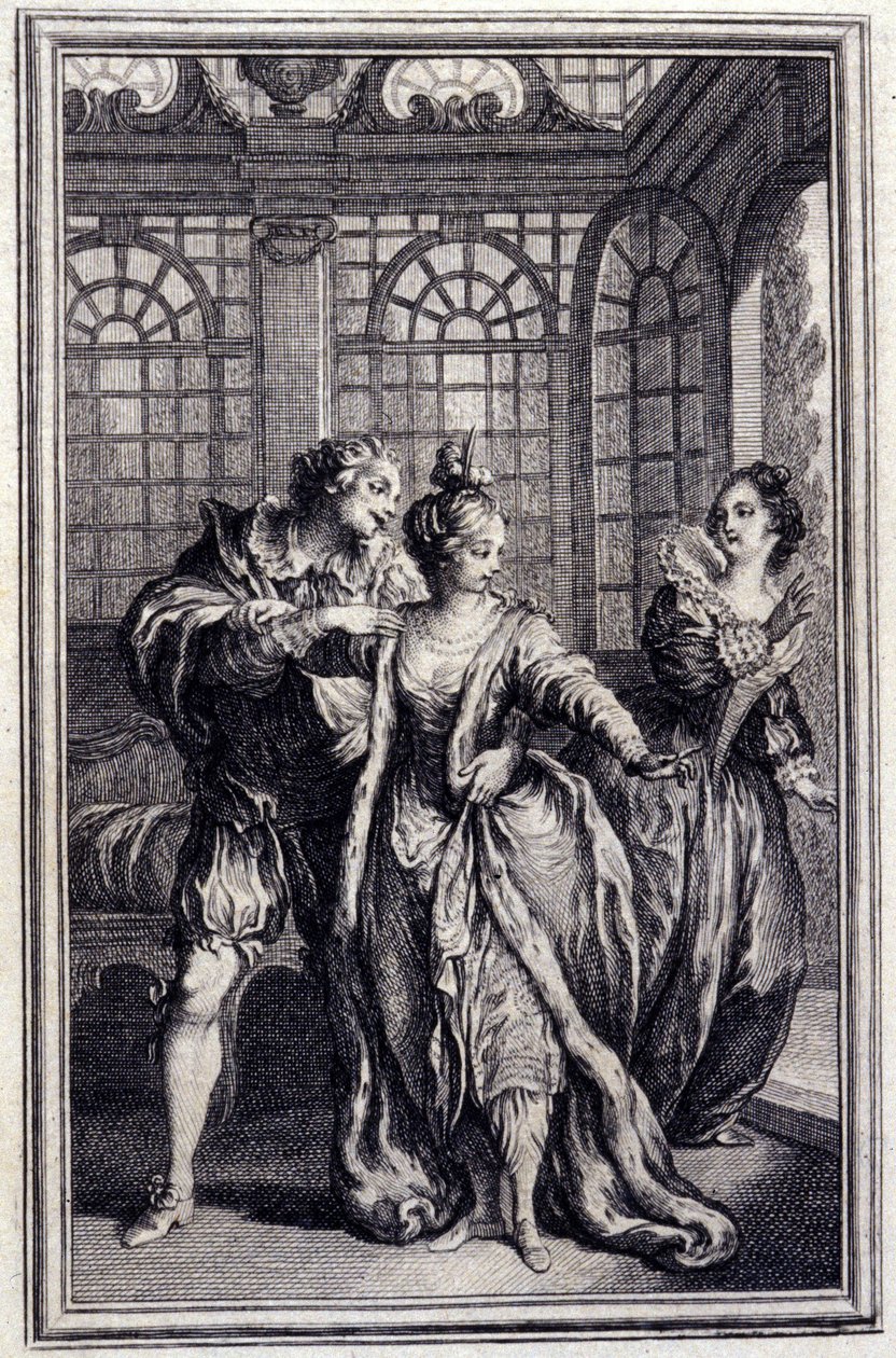 La fiancee du roi de Garbe - in “” Tales et nouvelles en vers”” by Jean La Fontaine. 1776. Illustration by P.P. Choffard. by Pierre Philippe Choffard