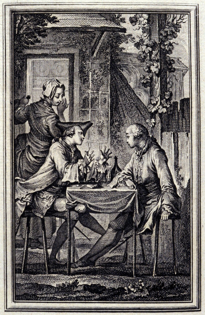 kulak yapıcı veya midye tamir eder. Jean de La Fontaine, Amsterdam 1776 tarafından “Masallar ve mısralarda kısa öyküler”de. PPChoffard tarafından resmedilmiştir. by Pierre Philippe Choffard
