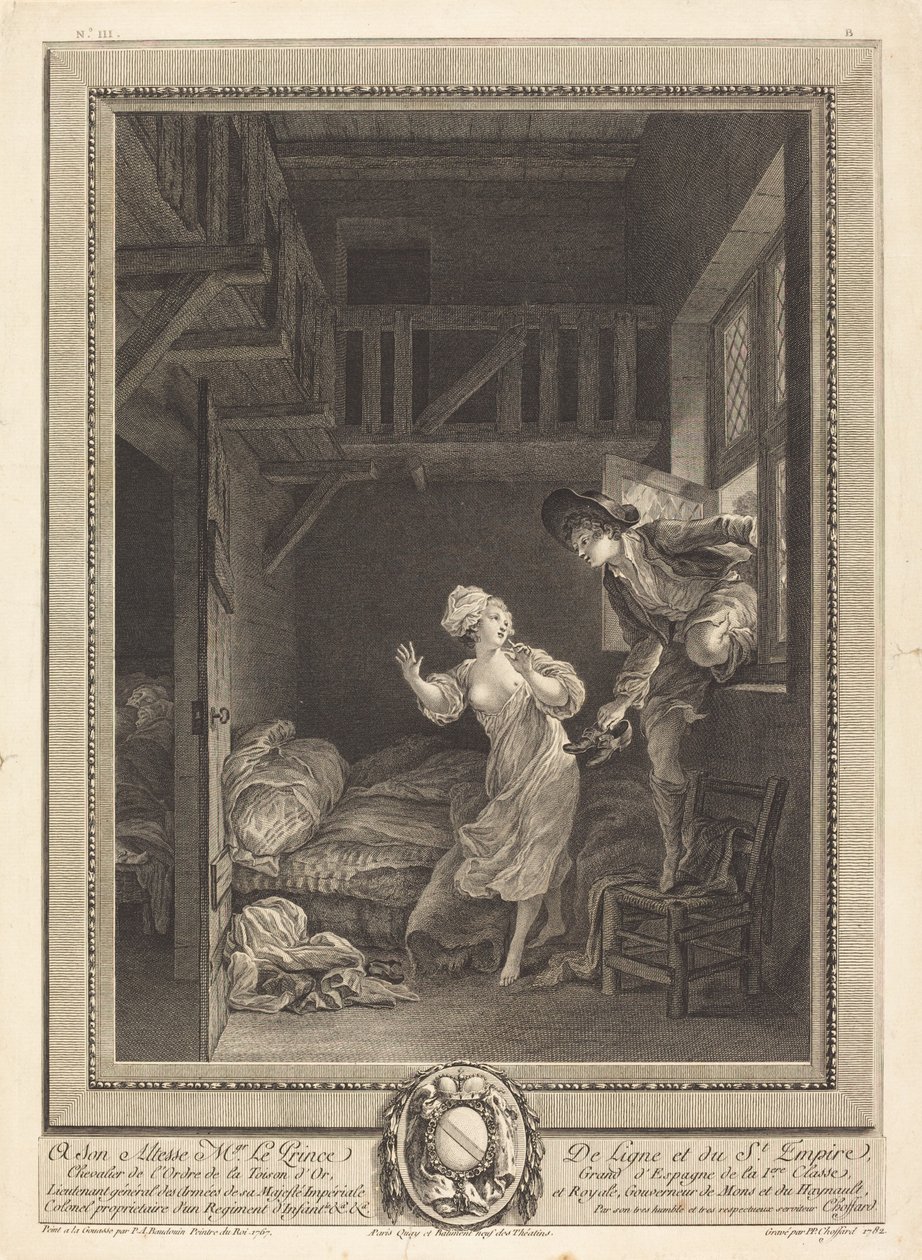 Yavaşça yürü, yumuşakça konuş by Pierre Philippe Choffard after Pierre Antoine Baudouin