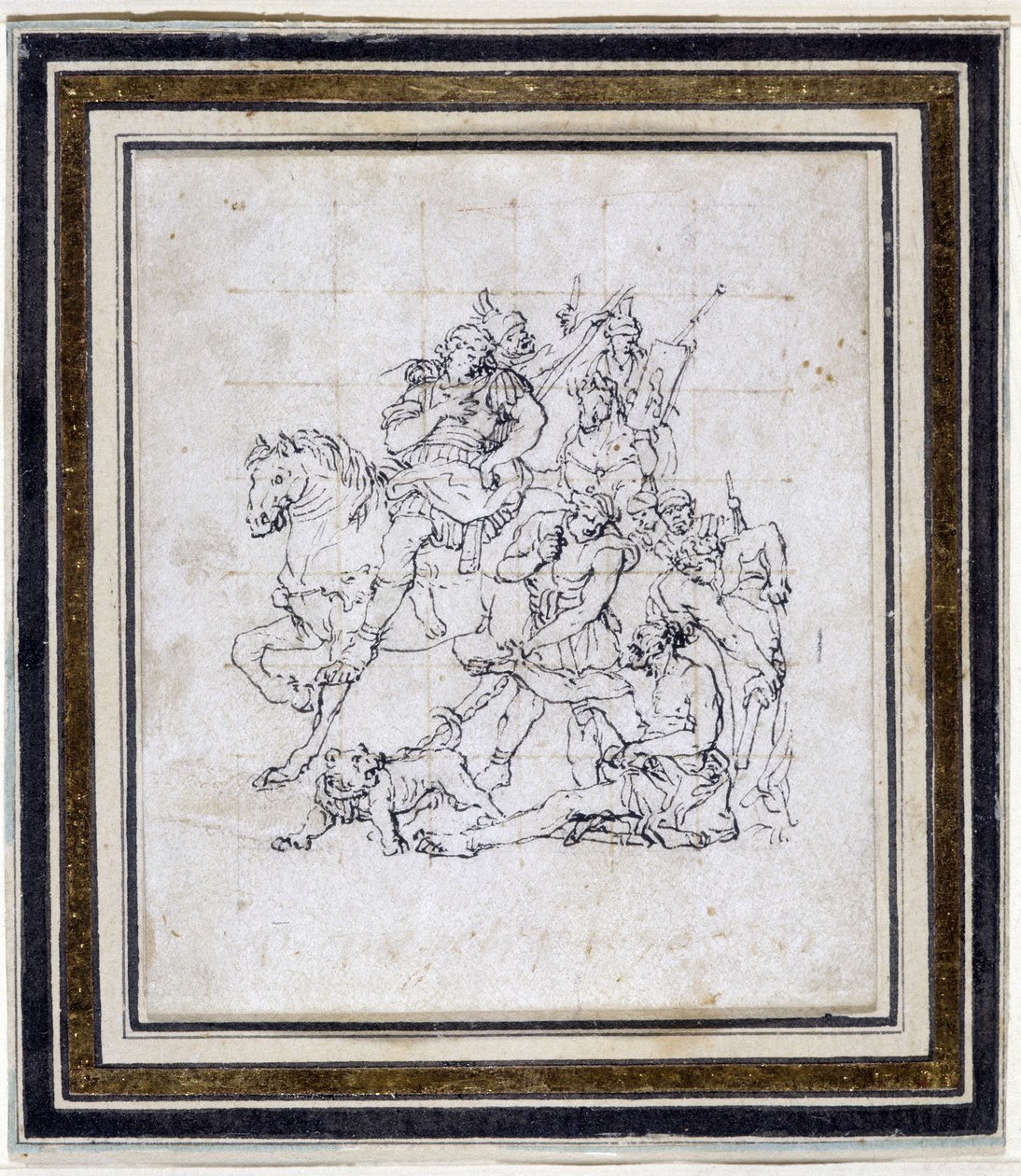 Pierre Puget (1620-1694) tarafından “Alexandre ve Diogene” için hazırlık çizimi (kağıt üzerine mürekkep, kalem) by Pierre Puget