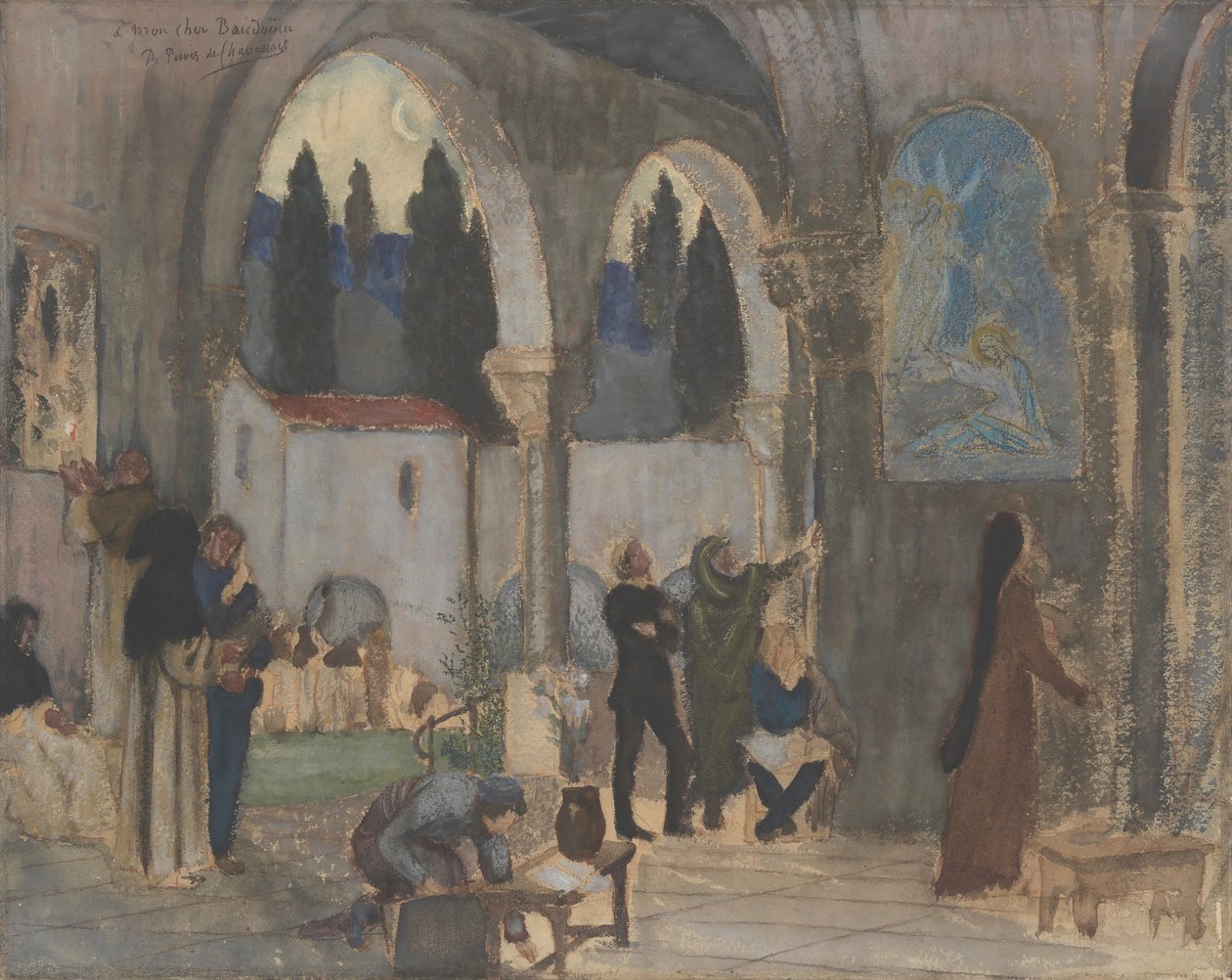 Hıristiyan İlham, 19. yüzyıl. by Pierre Puvis de Chavannes