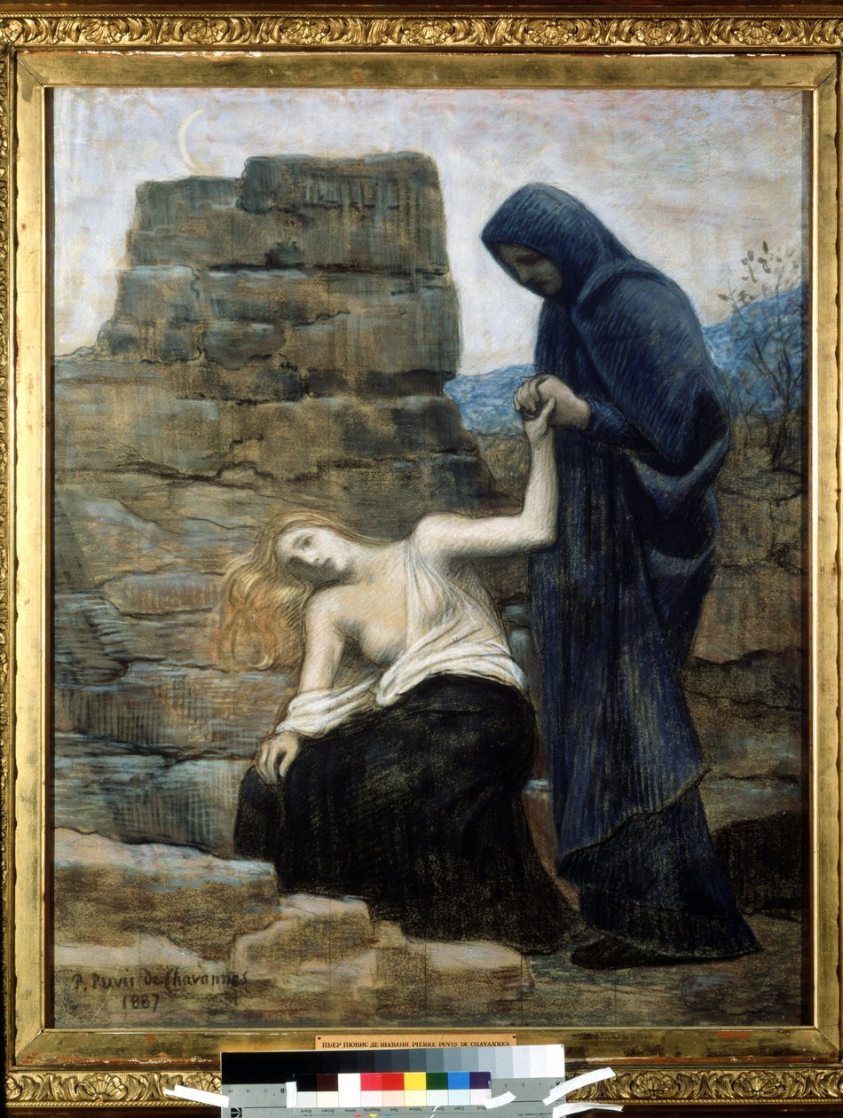 ""Merhamet"" Tablosu Pierre Puvis de Chavannes (1824-1898) 1887 (sembolizm) Moskova, Puşkin Güzel Sanatlar Müzesi by Pierre Puvis de Chavannes