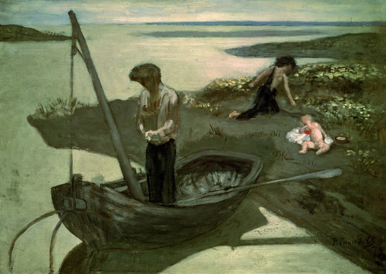 Zavallı Balıkçı için Eskiz by Pierre Puvis de Chavannes