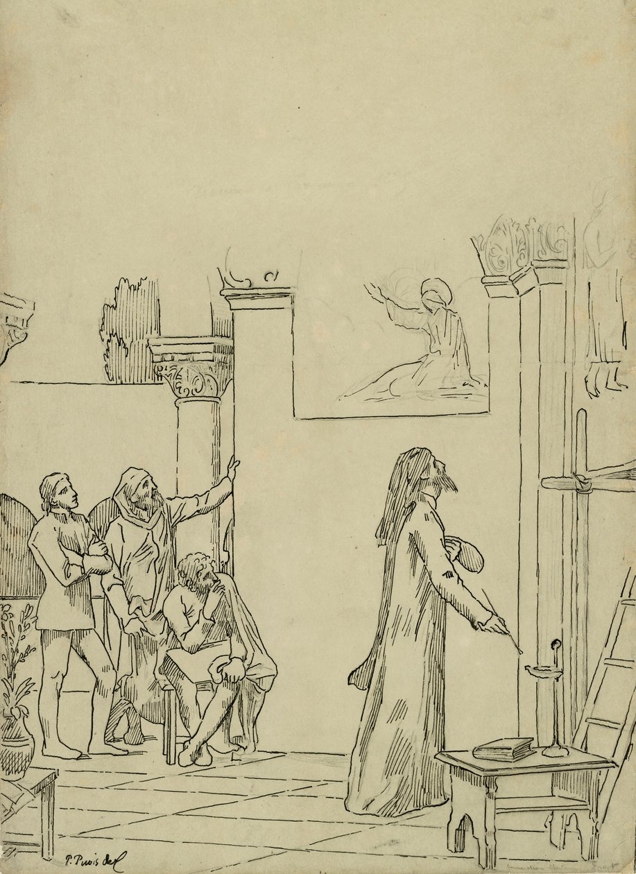 L için çalışma by Pierre Puvis de Chavannes