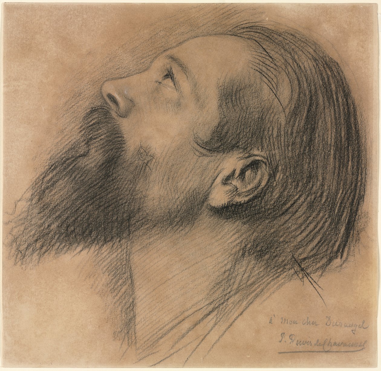 1800'ler Sainte Geneviève Frizi için çalışma. by Pierre Puvis de Chavannes