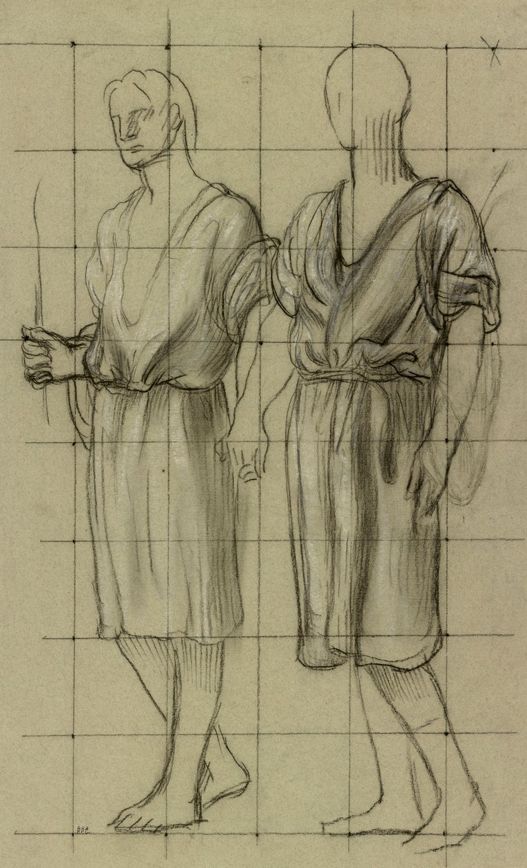 İki Ayakta Figür Çalışması by Pierre Puvis de Chavannes