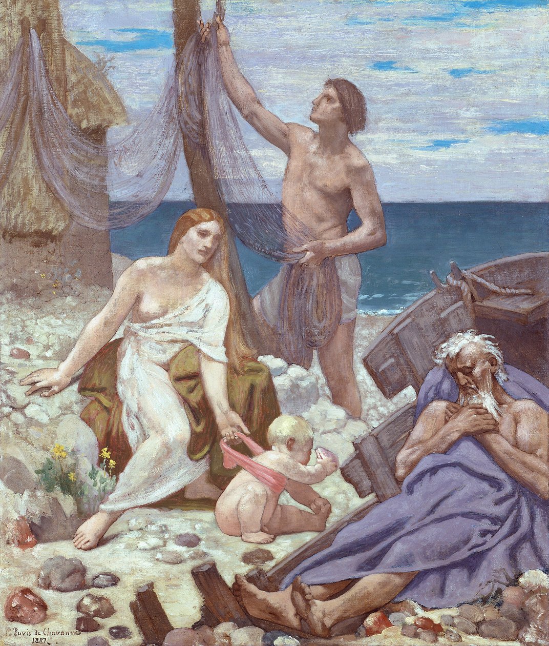 Balıkçının Ailesi, 1887 by Pierre Puvis de Chavannes