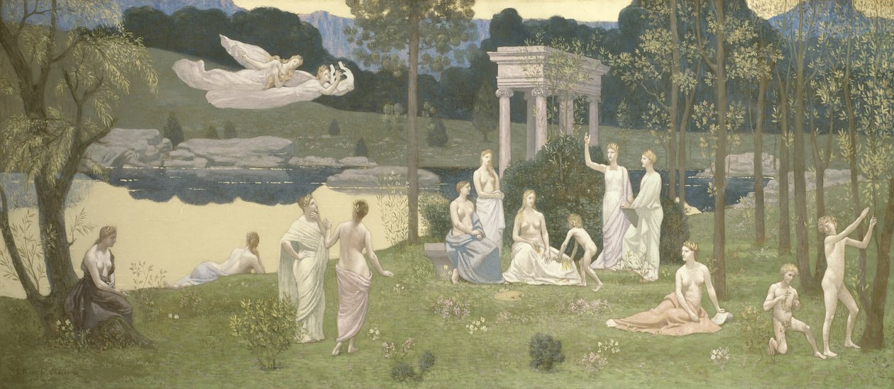 Sanatın ve İlham Perilerinin Sevgilisi Kutsal Koru by Pierre Puvis de Chavannes