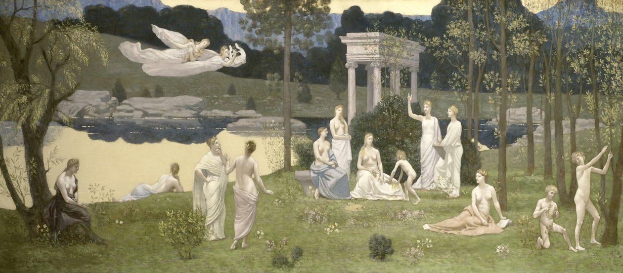 Kutsal Koru, Sanatın ve İlham Perilerinin Sevgilisi, 1884-89 by Pierre Puvis de Chavannes