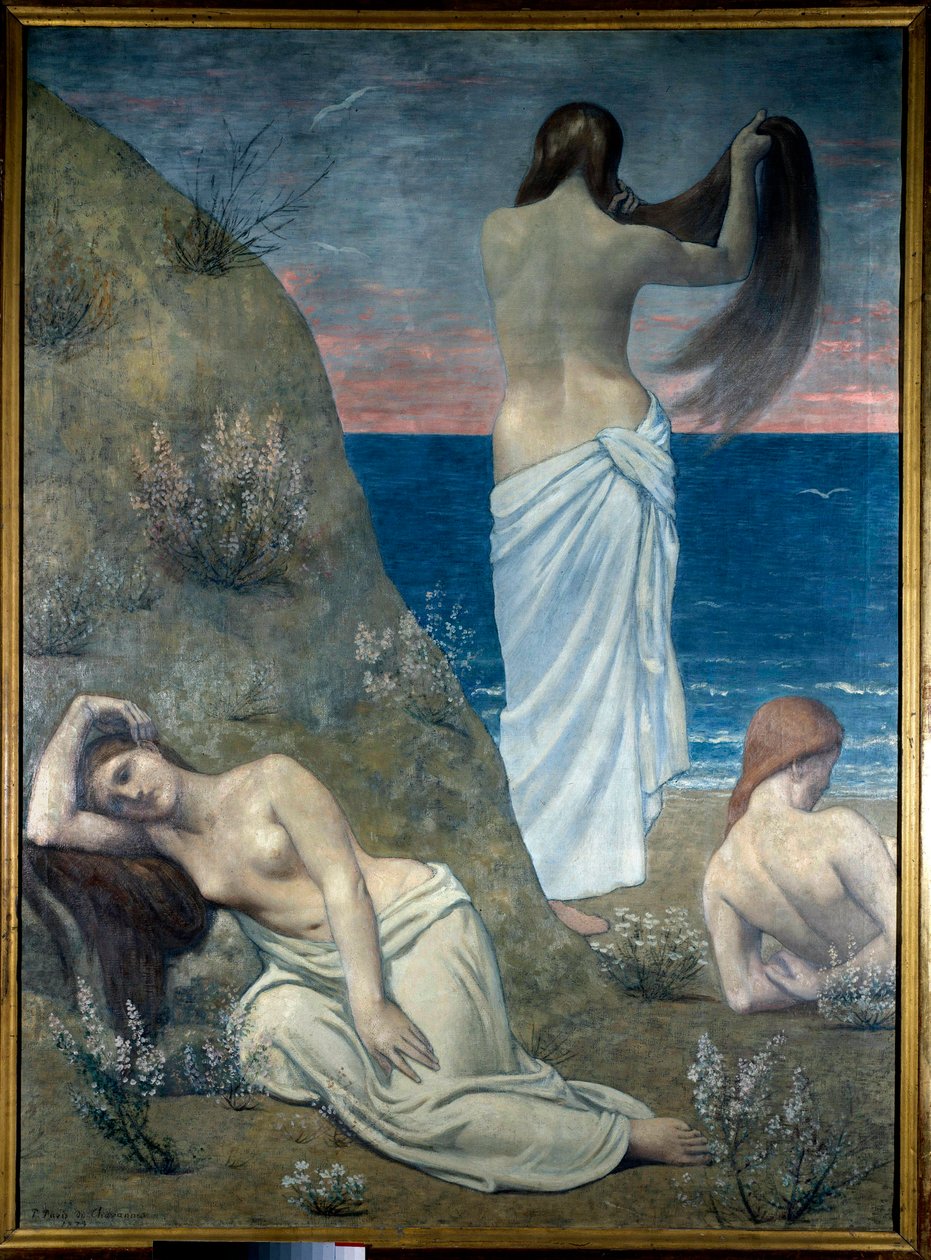 deniz kenarında genç kızlar by Pierre Puvis de Chavannes