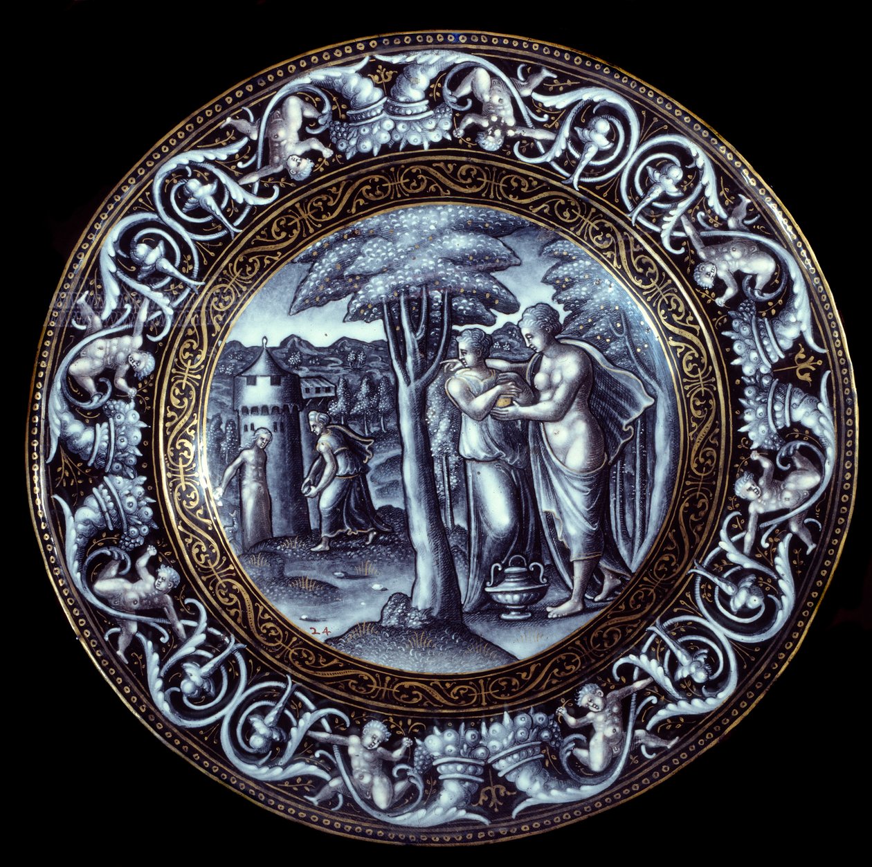 Pierre Reymond (1513-1584) tarafından boyanmış emayede Venüs ve Ruh Plakası 16. yüzyıl by Pierre Reymond