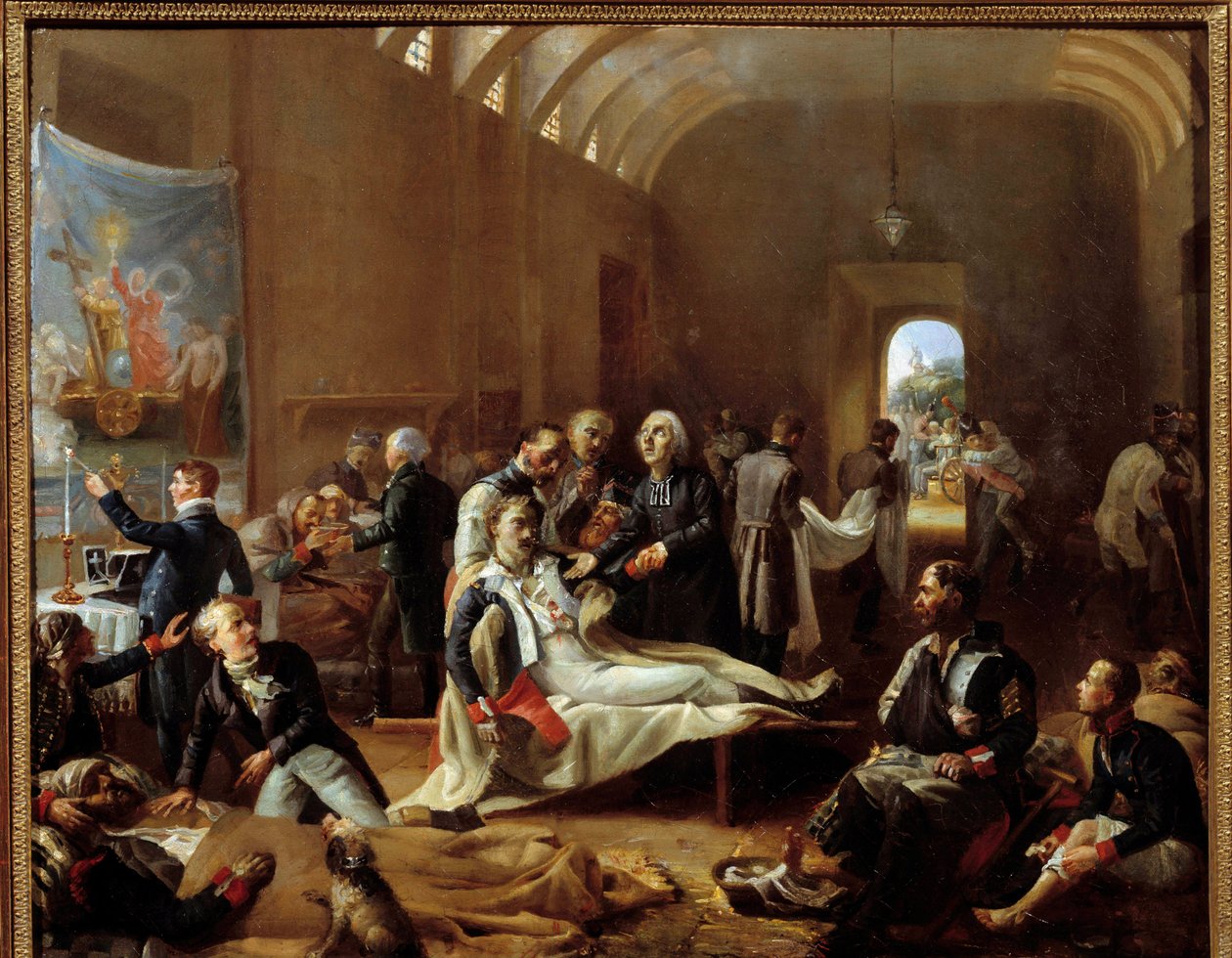 1814'te Fransız kırsalında bir ambulans, Pierre Vigneron (1789-1872) 1814 Sun tarafından tablo. 0,6x0,73 m Paris, Musee Carnavalet by Pierre Roch Vigneron