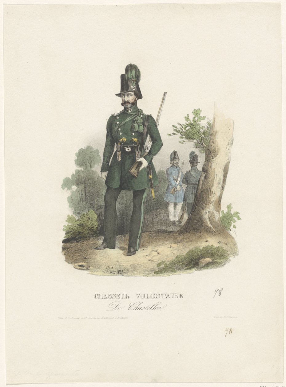 Belçikalı gönüllü avcı, 1831 Chasseur Volontaire De Chasteller (nesne üzerindeki başlık) by Pierre Simonau