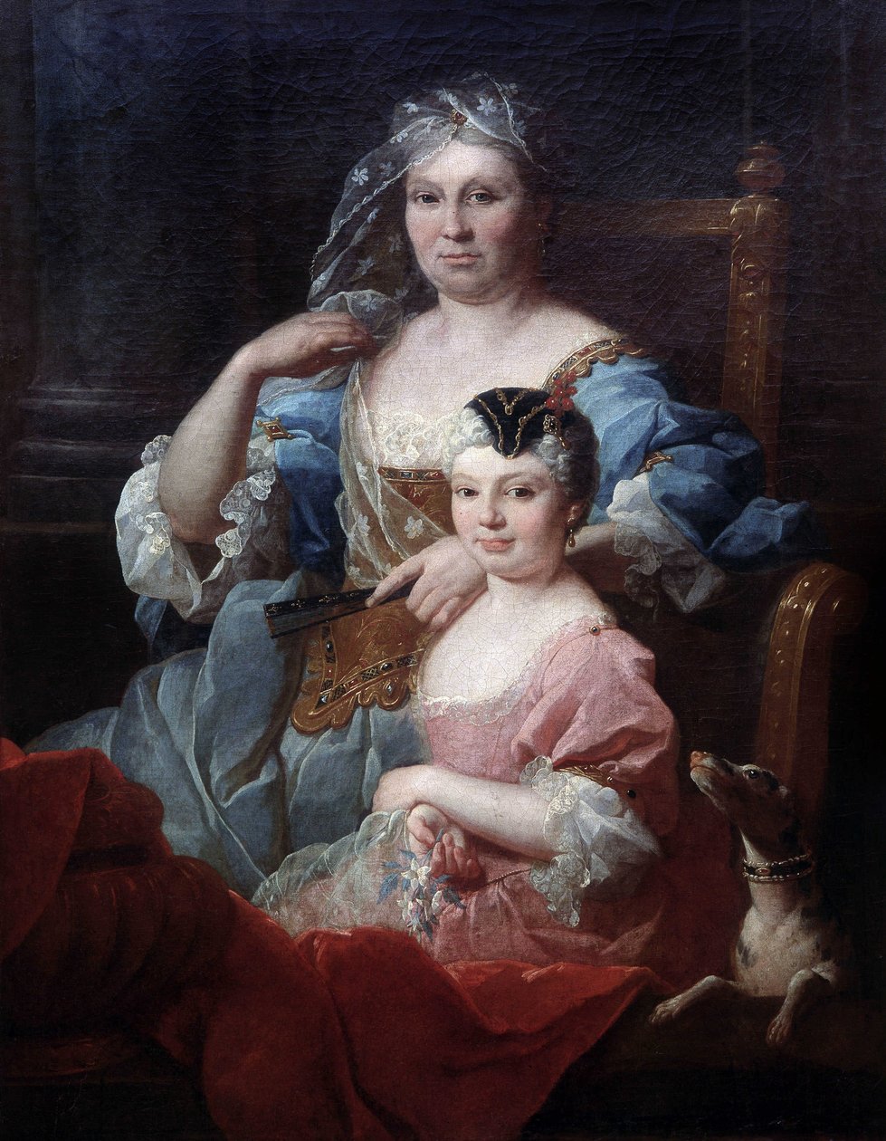 Madam Poulhariex ve kızının portresi by Pierre Subleyras