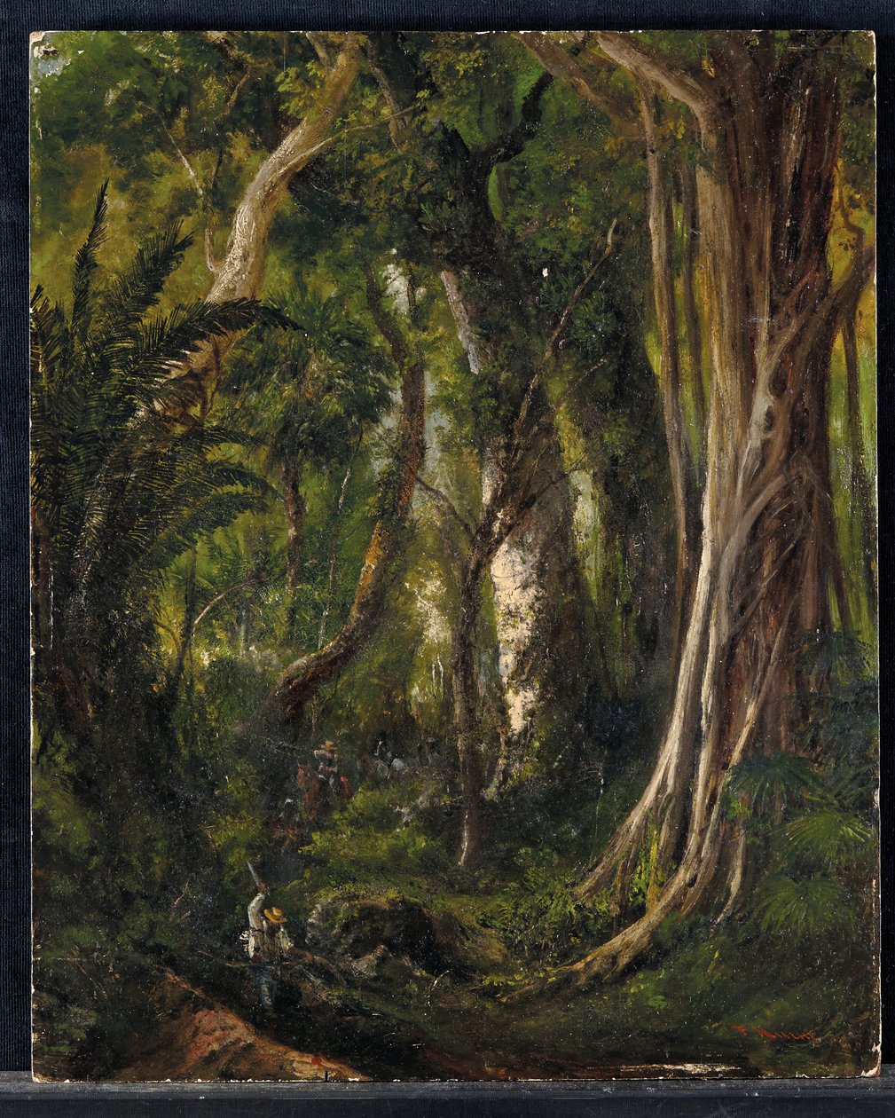 Küba ormanındaki yolcular (panelde yağ) by Pierre Toussaint Frédéric Mialhe