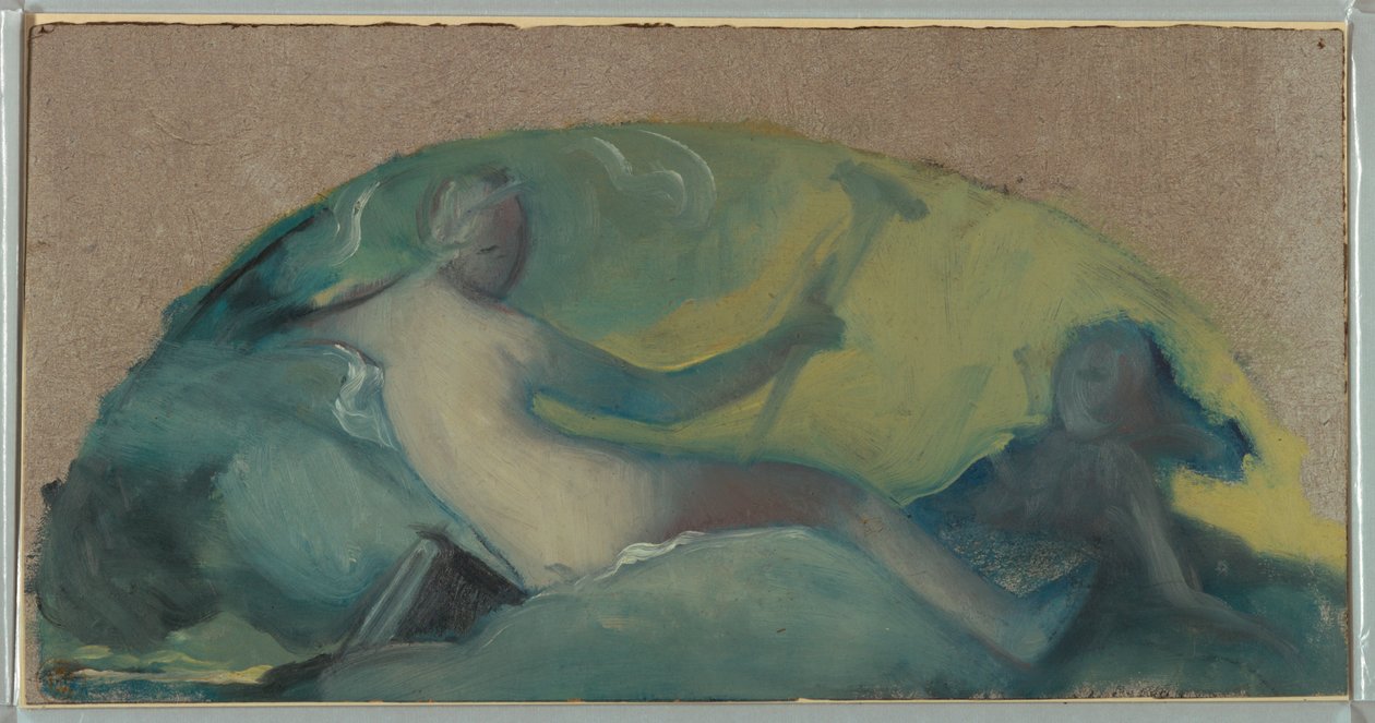 Yatan Figürlü Timpanum Çalışması by Pierre Victor Galland