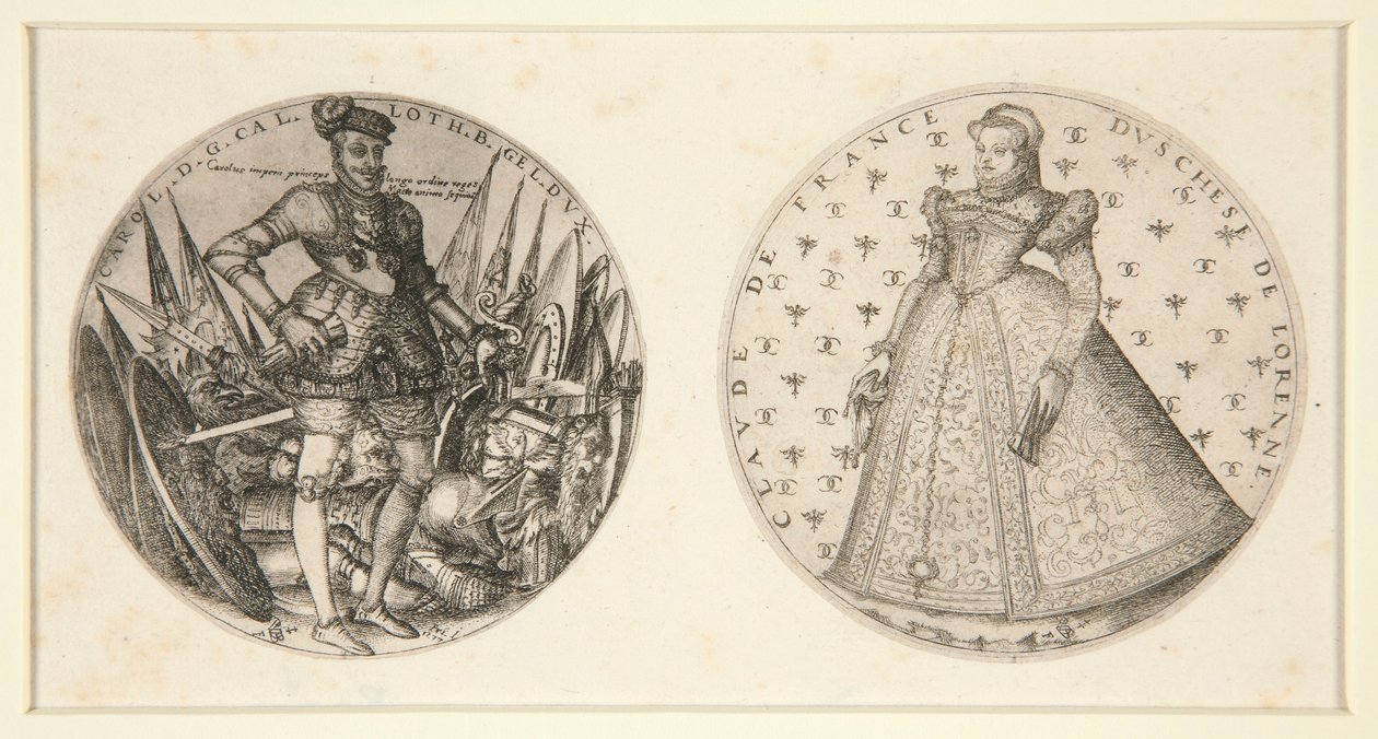 Lorraine Charles III Dükü ve Fransa Claude by Pierre Woeiriot