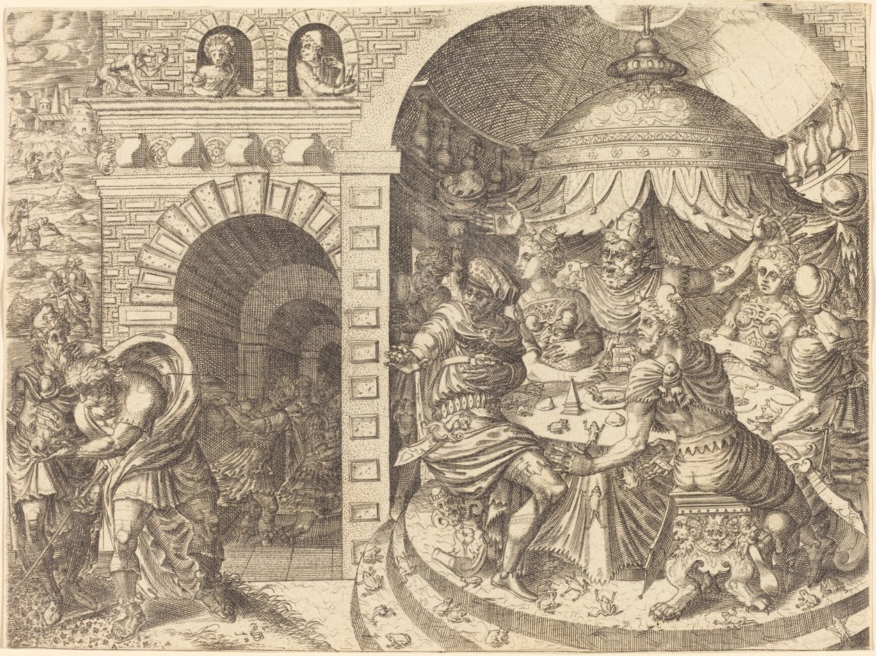 Firavun ve Kurbağaların Vebası by Pierre Woeiriot